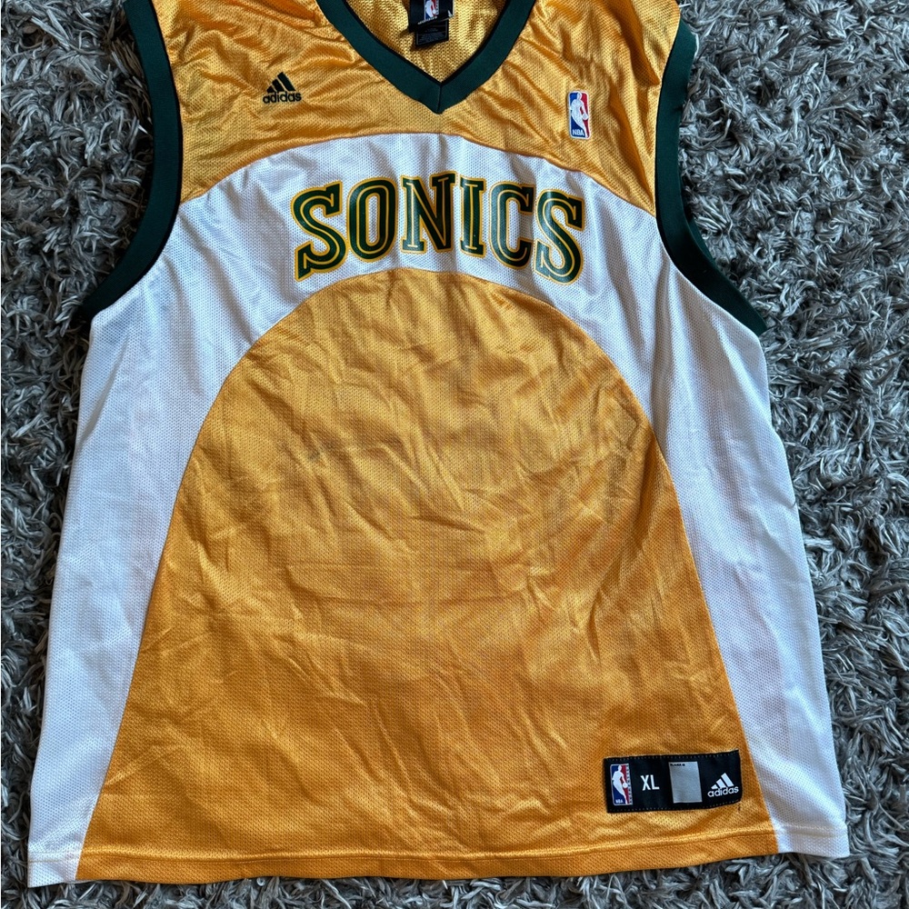 Adidas Sonics Yellow and White Jersey
